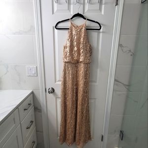 Rosegold sequence dress from the Donna Morgan Collection, size US 0